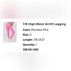 Alo 7/8 High Waist Airlift Legging